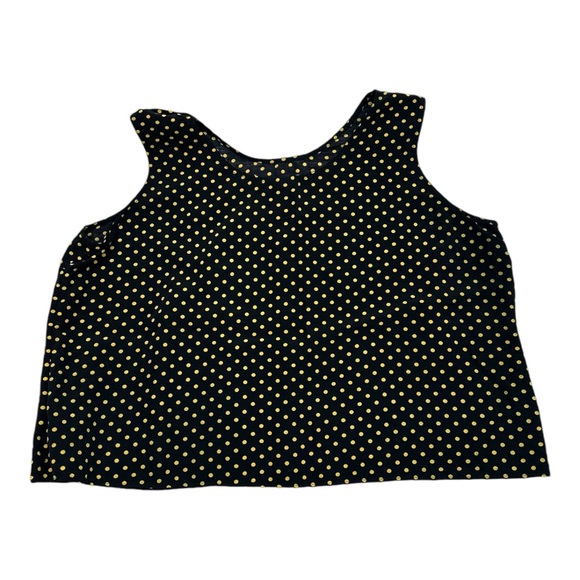The Avenue Vintage Polka Dot Black Yellow Sleeveless Blouse 24 - Picture 4 of 4